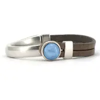 Qoss Taupe Armband Gwen Hemelsblauwe Bol – Maat L