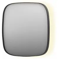 Ink Spiegel SP30 40x4x40 cm incl. Indirect LED-Verlichting Rondom en Spiegelverwarming Geborsteld Metal Black