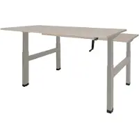 Schaffenburg Dextro zit/sta hoogte slinger verstelbare Duo werkplek 2 x 140 x 80 cm, frame wit RAL 9010 blad 25 mm. melamine Schaduwzwart
