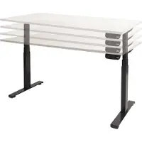 Schaffenburg Dextro plus zit/sta 140x80cm, electrisch hoogte verstelbare werkplek, T-poot frame. Frame kleur wit (RAL9010) en blad Honey Castello.