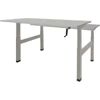 Schaffenburg Dextro zit/sta hoogte slinger verstelbare Duo werkplek, bladmaat 2 x 160 x 80 cm., frame kleur aluminium RAL 9006 blad 25 mm. melamine Schaduwzwart