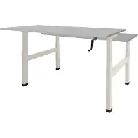 Schaffenburg Dextro zit/sta hoogte slinger verstelbare Duo werkplek, bladmaat 2 x 140 x 80 cm., frame kleur zwart RAL 9005 blad 25 mm. melamine Schaduwzwart