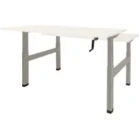 Schaffenburg Dextro zit/sta hoogte slinger verstelbare Duo werkplek, bladmaat 2 x 120 x 80 cm., frame kleur zwart RAL 9005 blad 25 mm. melamine Honey Castello