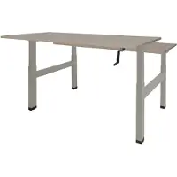 Schaffenburg Dextro zit/sta hoogte slinger verstelbare Duo werkplek, bladmaat 2 x 120 x 80 cm., frame kleur zwart RAL 9005 blad 25 mm. melamine Schaduwzwart