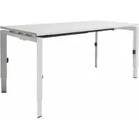 Schaffenburg Linesto N4 bureau, hoogte instelbaar (65-85cm) met 160x80cm Schaduwzwart zwevend 25mm blad en zwart (RAL9005) vierpoot N-frame (poot rechthoekig 66 x 26 mm.), (met geïntegreerde kabelgoot)