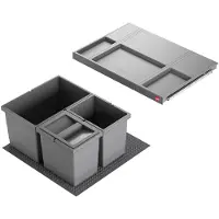 Hailo Allegro 220 afvalsysteem 27 liter (1x 14 en 2x 6.5, 1x 6.5 liter met deksel)