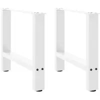 vidaXL Salontafelpoten 2 st 60x(42-43) cm staal wit