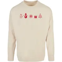 Merchcode Shirt 'Christmas' sand / rood