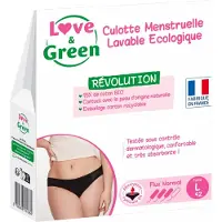 Love & Green Wasbaar Menstruatieslipje Zwart Normale Doorstroming (Maat : L)