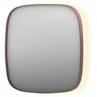 Ink Spiegel SP30 80x4x80 cm incl. Indirect LED-Verlichting Rondom en Spiegelverwarming Geborsteld Koper