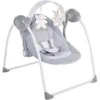 Dd Elektrische Wipstoel - Elektische Babyschommel - Schommelstoel - 12 Melodietjes en 2 Pluchen Speelgoedjes - 60x70x59cm - Grijs