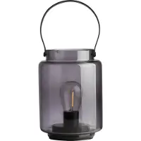 Gusta - LED Lantaarn glas - Sfeerlantaarn - LED lamp - Kampeer lantaarn - Windlicht - ø12 x 18cm