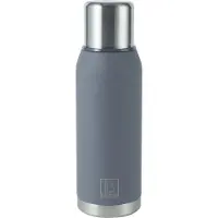 Brisby RVS Thermosfles - 1000ml - Thermosbeker - Thermoskan - Isoleerfles - BPA Vrij - 24 Uur Koud - 12 Uur Warm -Grijs