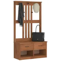 vidaXL Kapstok SANDNES 87x40x159,5 cm massief grenenhout