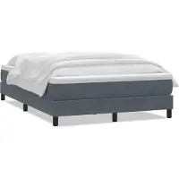 vidaXL Boxspring met matras fluweel donkergrijs 160x210 cm