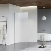 FortiFura Galeria inloopdouche - 160x200cm - ribbelglas - plafondarm - Geborsteld RVS PVD (RVS) SW797956/SW797908/SW804544