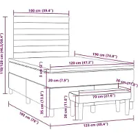 vidaXL Boxspring met matras stof taupe 120x190 cm