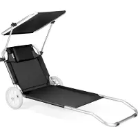 Outtec Opvouwbare Tuinstoel Ligstoel - tot 130 kg - Ligstoel Opvouwbare Tuinstoel met verstelbare Hoofdsteun Campingstoel Strandligstoel