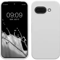 Kwmobile telefoonhoesje geschikt voor Google Pixel 9a - Hoesje met siliconen coating - Smartphone case in mat wit