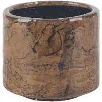 D&M Deco Bloempot Bruin-Zwart D 17 cm H 15.5 cm Opening 15.5 cm