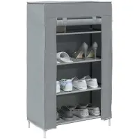 vidaXL Schoenenkast 60,5x30x97 cm vliesvlies grijs