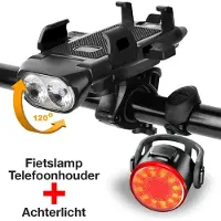 Ventura fietslamp houder - 4-in-1 met powerbank en fietstoeter - USB oplaadbaar