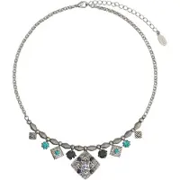 Behave Vintage ketting met stenen - 38 + 7 cm - blauw