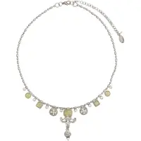 Behave - Vintage Korte Ketting met Witte en Transparante Kristal Steentjes