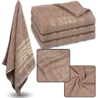 Sarcia.eu Bruine Katoenen Handdoek met Gouden Borduurwerk, Handdoek 48x100 cm