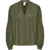 ONLY ONLNELLY LS V-NECK BUTTON TOP WVN Dames Top - Kalamata