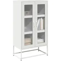 vidaXL Hoge kast 68x39x123 cm staal wit