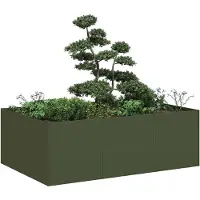 vidaXL Plantenbak 120x80x40 cm staal olijfgroen