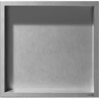Looox Box inbouwnis 30x30cm RVS Geborsteld