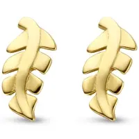 New Bling 9NBG-0257 Gouden Oorknopjes - Dames - Blad - Blaadje - 7 x 2,3 mm - 14 Karaat - Goud
