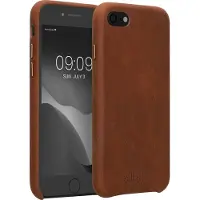 Kalibri leren hoesje geschikt voor Apple iPhone SE (2022) / iPhone SE (2020) / iPhone 8 / iPhone 7 - hardcover beschermhoes - bruin