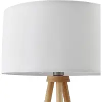 LINDBY Vloerlampe , Adamio, Wit, Woonkamer, Stof, Landhuis / Rustiek