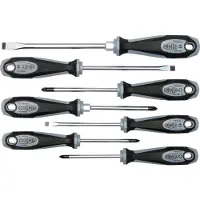 FAMEX 7705-7 Schroevendraaierset uit Duitse productie - 7-delig, Chroom-Vanadium-Molybdeen-Staal