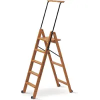 Noname Tuscania 5 Ciliegio - Huishoudtrap 5 Treden - Ladder met verstelbare Houvast en Anti-Slip - Inklapbaar - Beukenhout - ARIT - Il cuore del legno