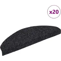 vidaXL Trapmatten Zelfklevend 20 stuks 65x21x4 cm Zwart Halfrond Groot