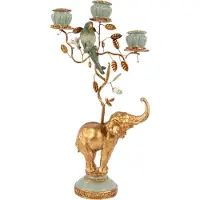 Baroque - Kandelaar - Kandelaar Olifant 44 cm - Goud - Resin - 44x23x10.5 - Polyresin