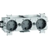 Hager Drievoudige Stopcontact Wago Voorzijde Montage Zwart - GS30019011