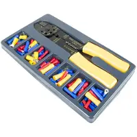BLOW Krimptang Set met Draadstripper - Inclusief Geïsoleerde Kabelschoenen - 190mm - PVC/CS - AWG 22-8