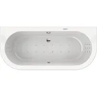 RB Xenz Charley half vrijstaand bubbelbad 180x80 cm met RB2v whirlpool wit