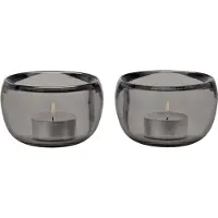 Stelton Ora theelichthouder 2-pack Smoke