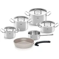 Fissler Original-profi collection pannenset met steelpan, ceratal koekenpan en rvs deksels, 6-delig