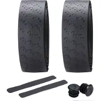 BBB Cycling Stuurlint Racefiets - Beste Grip en Schokabsorptie - Lengte: 200cm - Dikte: 2.5mm - Inclusief Stuurdoppen - Zwart - UltraRibbon Gel Stuurtape BHT-15G