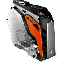 Cougar Conquer, Midi-tower, PC-behuizing, Zwart, Oranje, ATX, Micro ATX, Mini-ITX, Aluminium, Gehard glas, Gaming