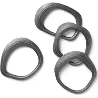 Ferm Living Flow Napkin Rings - Set van 4 Black Brass
