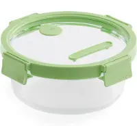 Lékué ronde glazen lunchbox 0,95 L Groen
