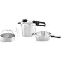 Fissler Vitavit Premium 622-412-12-070, 3-delige snelkookpan set met stoominzet